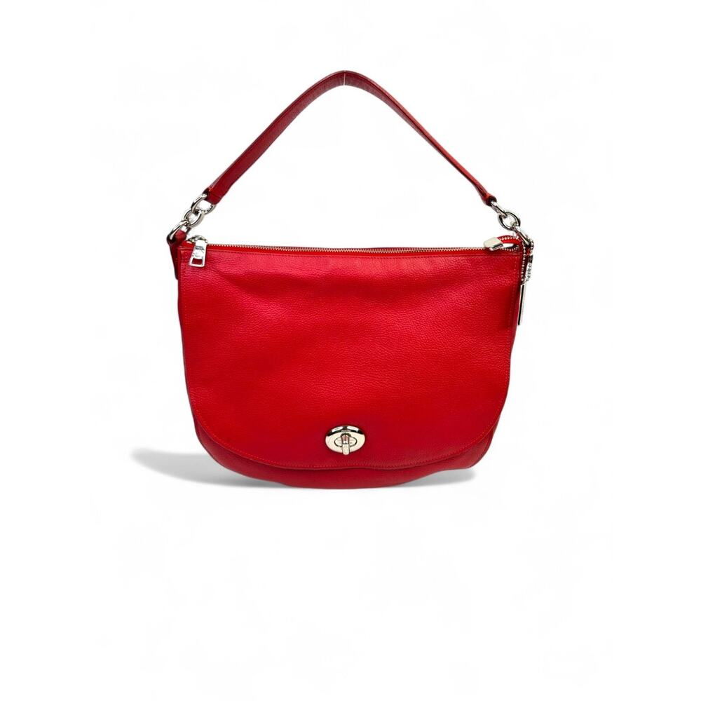 Coach Vintage Elle Red Pebbled Leather Hobo Bag